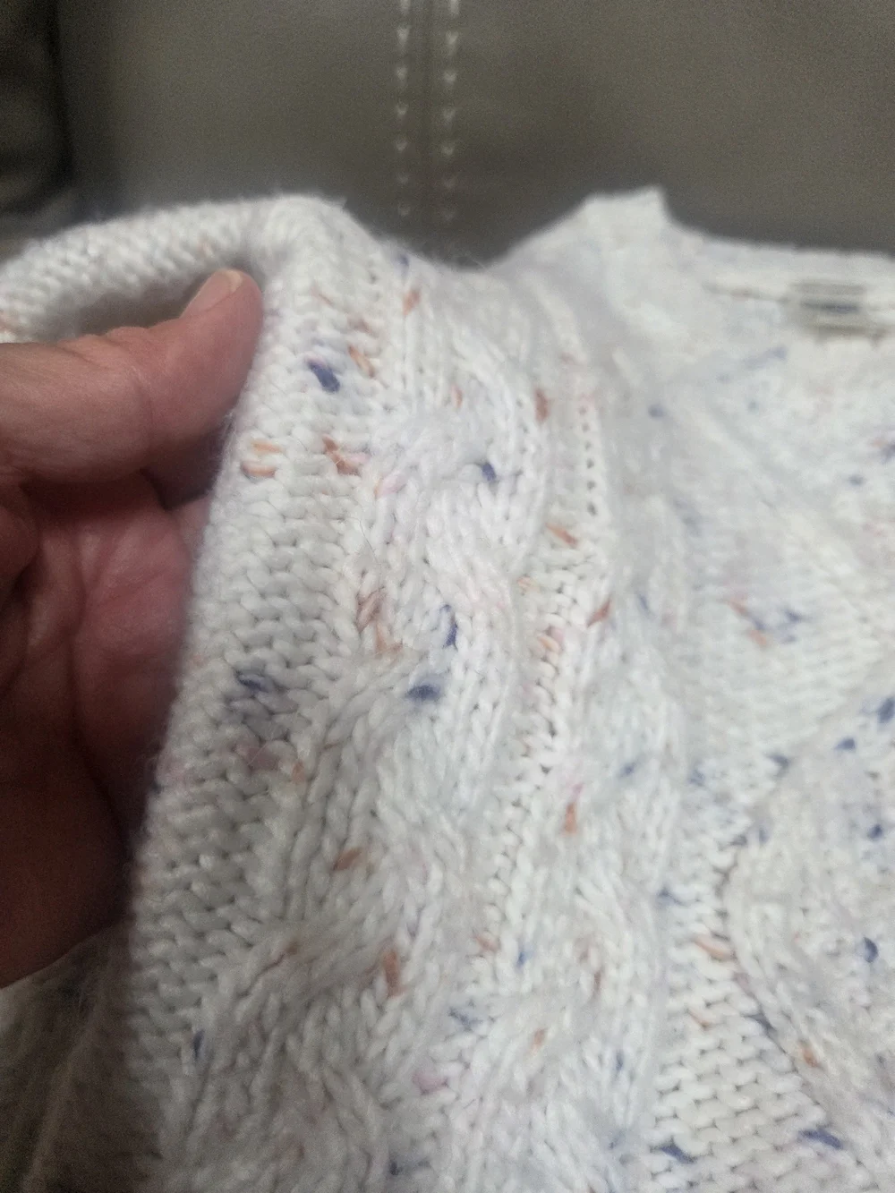 OshKosh B'gosh SOFT Toddler Cream Speckled Cable Knit Crewneck Sweater ~ Bin 1B